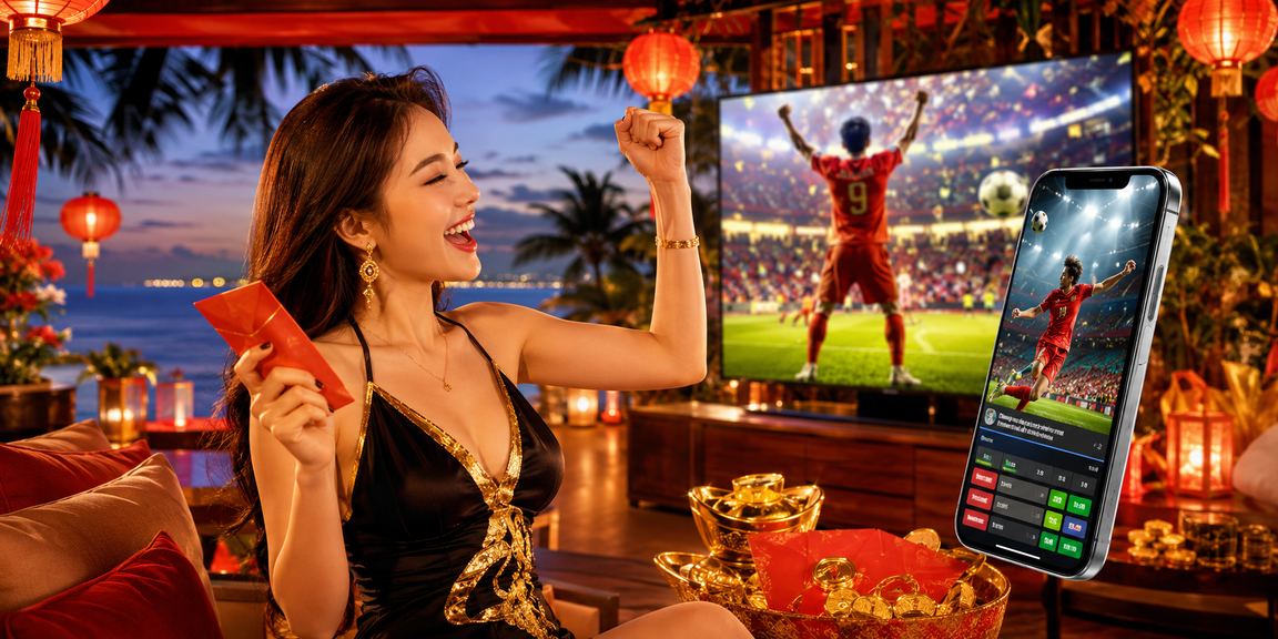 Người dùng Phú Quốc theo dõi kèo thể thao buổi tối bên đèn lồng